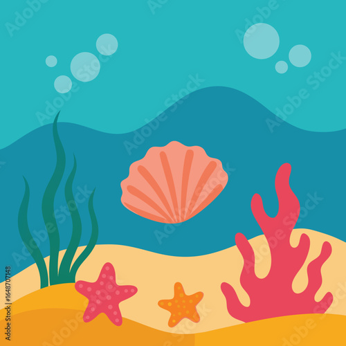 vector illustration of a sea background