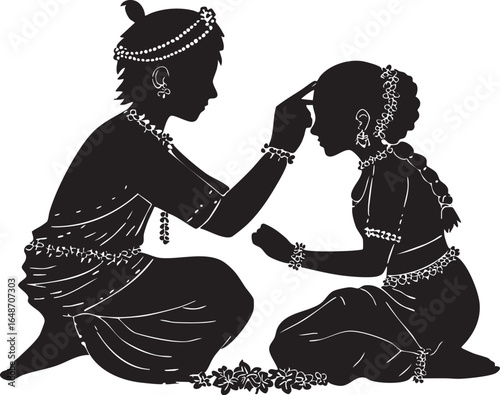 Traditional Indian Brother-Sister Silhouette for Raksha Bandhan