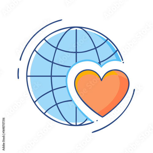 Global compassion and love concept for international charity and humanitarian efforts
