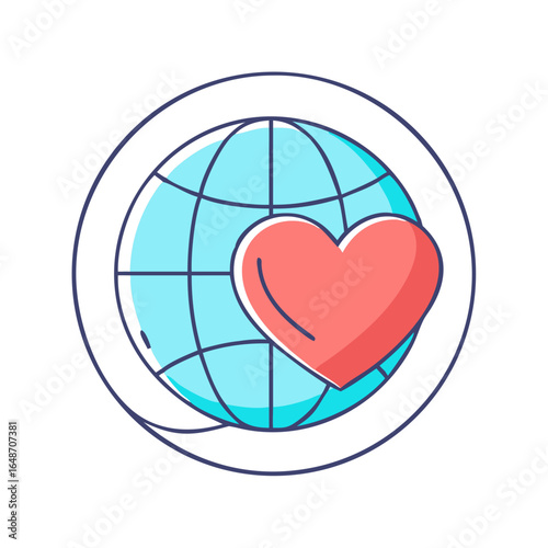 A Symbolic Representation of Global Love and Charity on a Round Earth