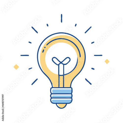 Bright idea emanating from a lightbulb icon, symbolizing innovation and creativity