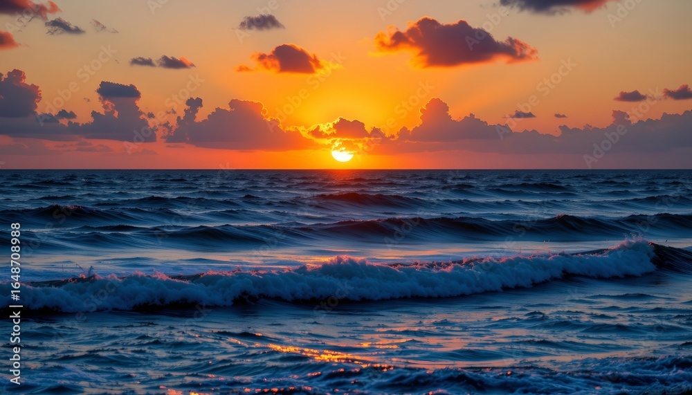 Obraz premium Ethereal Sunset Over Tranquil Ocean