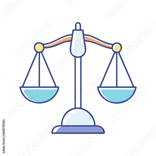 Stylized scales of justice representing law, balance, and legal representation