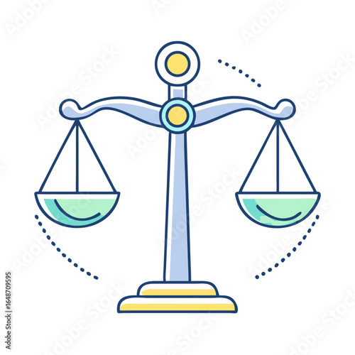 Balanced scales representing justice, fairness, and legal matters with soft colors