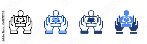 Kindness icon set multiple style collection
