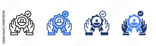 Trustworthiness icon set multiple style collection