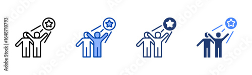 Perseverance icon set multiple style collection