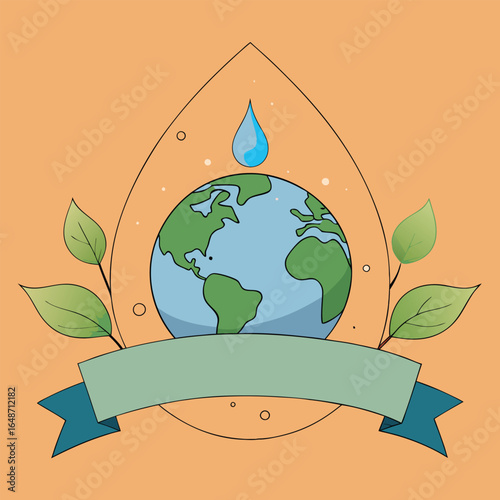 green earth with leaves