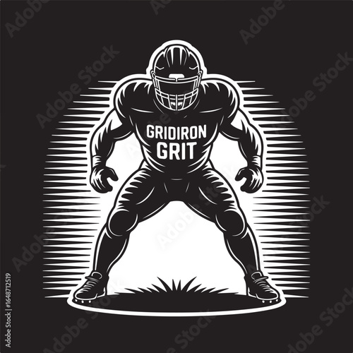 American football player with helmet embodying gridiron grit