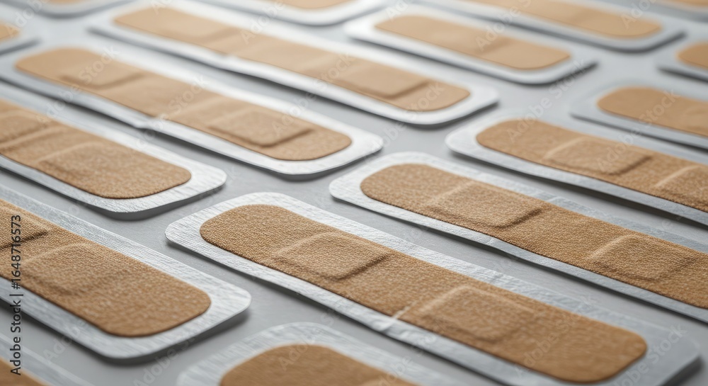 Naklejka premium Seamlessly packaged sterile bandages ready for immediate use, ensuring quick wound care and protection for everyday emergencies and medical needs