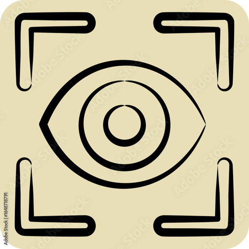 Icon Eye Tracking. related to Sensors symbol. hand drawn style. design editable
