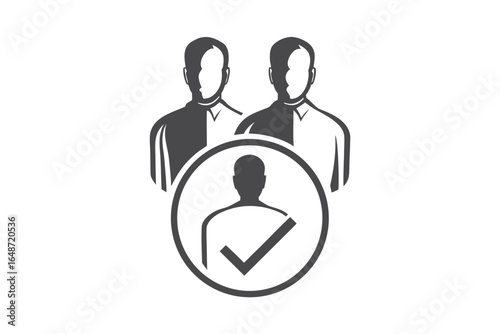 People Team Vector, Candidates Selection with Verification Mark and Shirt on white background