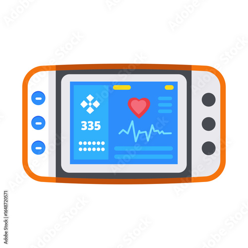 A flat style icon depicting health monitor