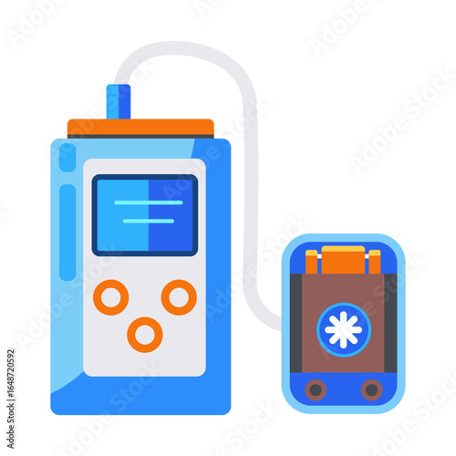 A flat style icon representing insulin pump