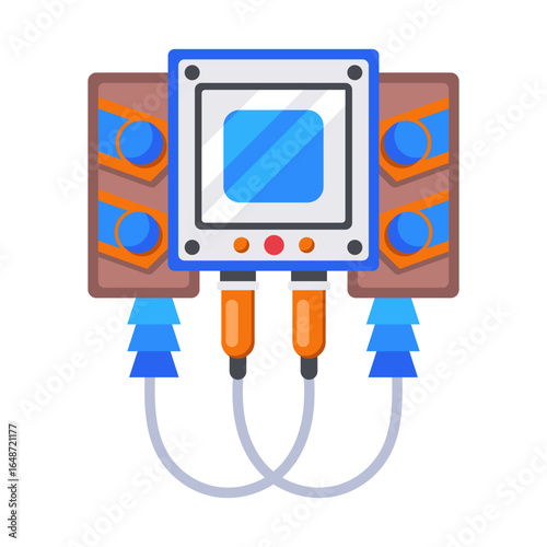 A flat style icon showing fusion scanner