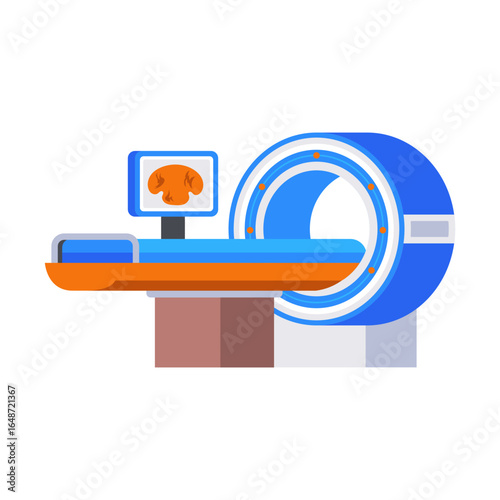 A flat style icon depicting ct scanner