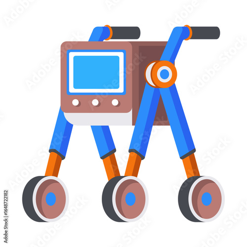 A flat style icon showing mobility aid