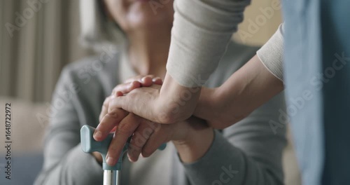 Healthy lifestyle and medical concept, the healthcare worker supports elderly patient