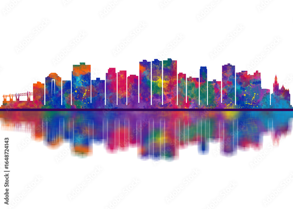 Obraz premium Ribeirao Preto Brazil Skyline. Cityscape Skyscraper Buildings Landscape City Downtown Abstract Landmarks Travel Background Modern Art