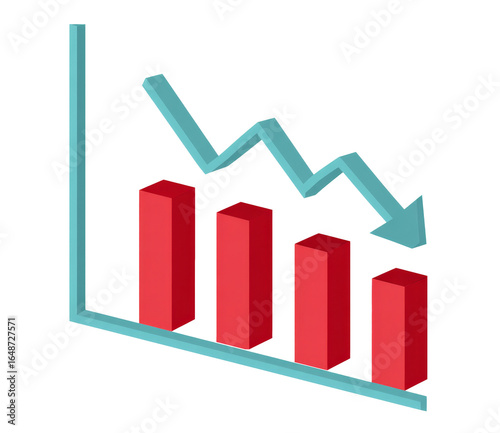 declining bar graph, isometric vector illustration. Free Download declining bar graph, isometric vector illustration. - GFXLoad