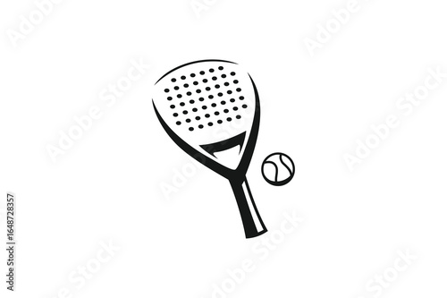 Padel logo padel Racket with ball logo design vector