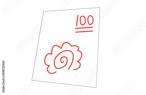 100点のテストのシンプルなイラスト