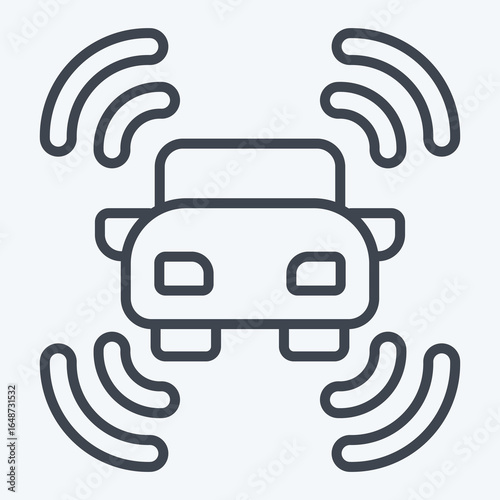 Icon Smart Car Sensor. related to Sensors symbol. line style. design editable