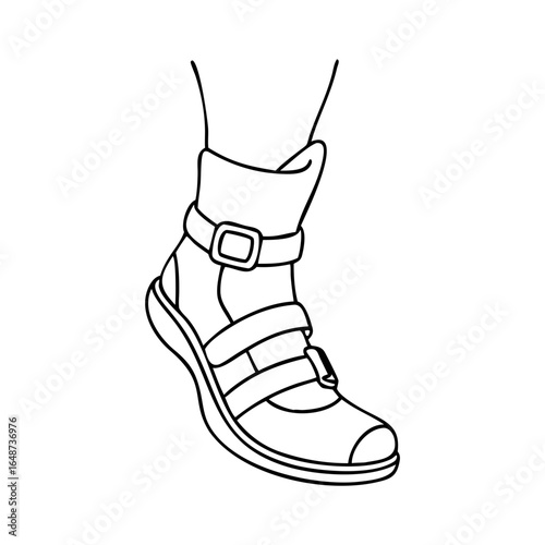 orthopedic sneaker and shin guard for leg support and joint safety