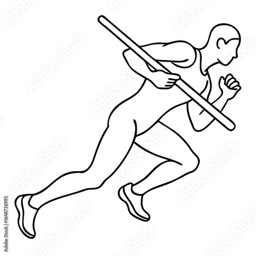 sprinter in action running with baton during relay event