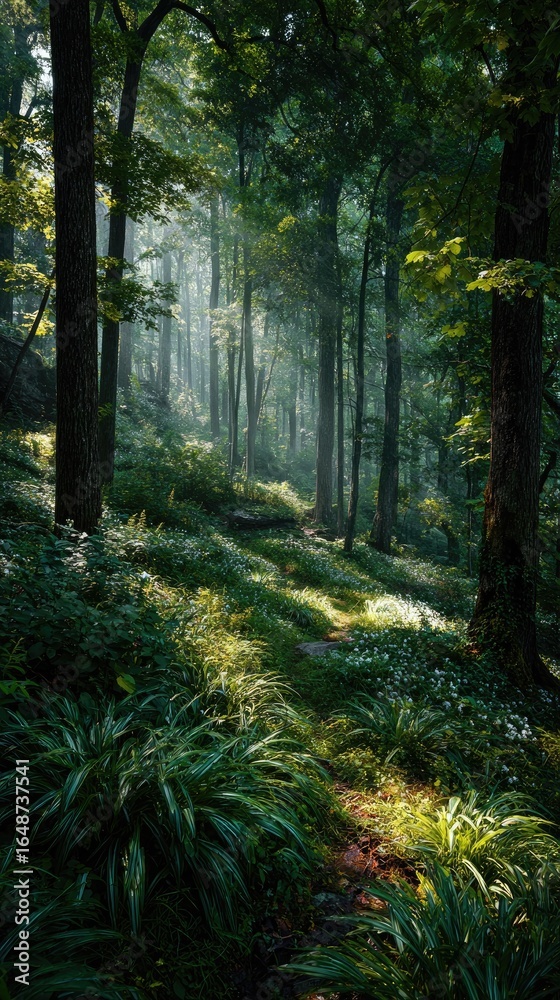 Obraz premium Sunlight in Dense Forest