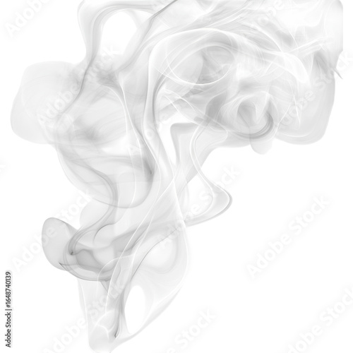 Wispy Smoke Effect Isolated on Transparent PNG.