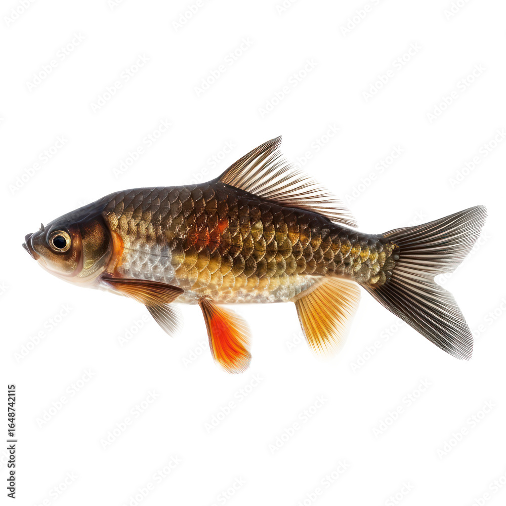 Fototapeta premium A goldfish swimming in an aquarium. The aquatic animal concept of a fish. The fish concept of a goldfish. The aquatic animal concept of a fish.