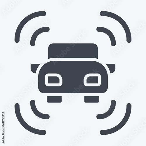 Icon Smart Car Sensor. related to Sensors symbol. glyph style. design editable