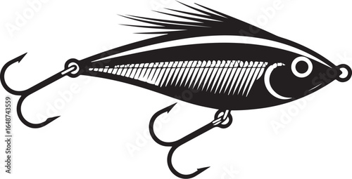 Realistic fishing lure with sharp hooks for attracting fish