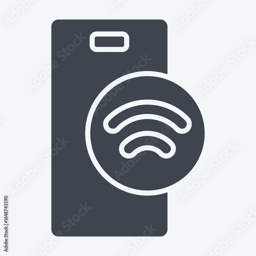 Icon NFC. related to Sensors symbol. glyph style. design editable