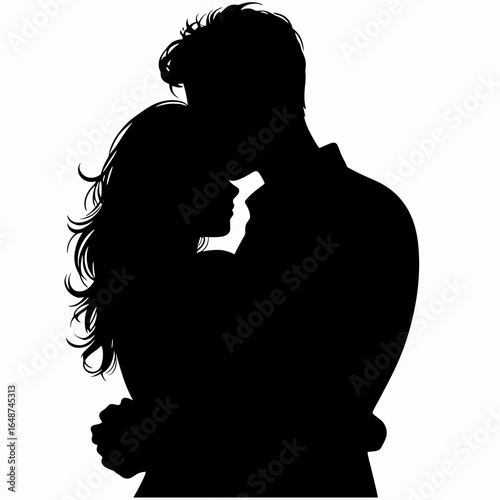 Romantic couple embracing