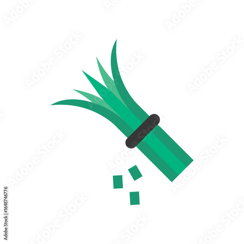 Chives Herb Flat Color Icon: Fresh Food and Cooking Ingredient