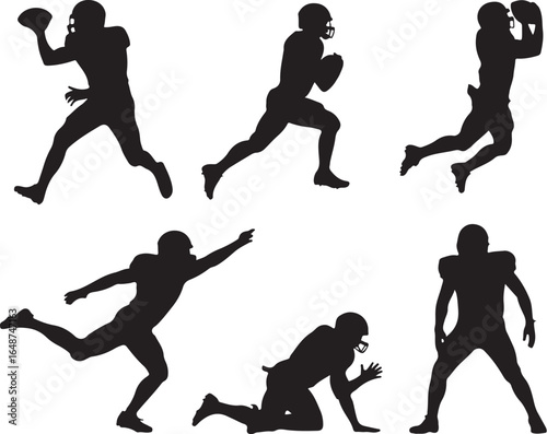 Dynamic football players in action silhouettes capture game intensity