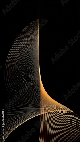 Abstract gold lines on black background