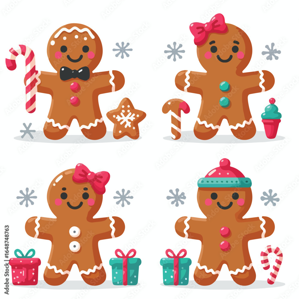 Obraz premium Cute gingerbread man with icing