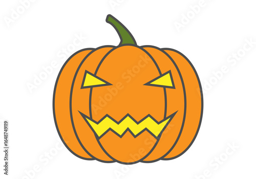 Calabaza con cara siniestra sonriendo 
