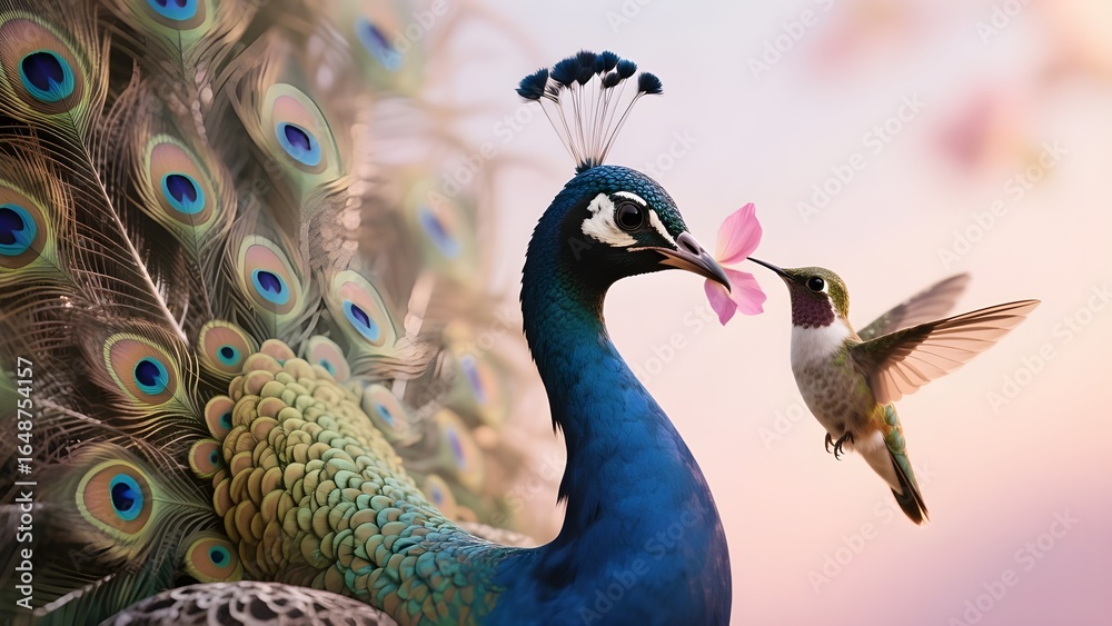 Obraz premium Peacock with feathers