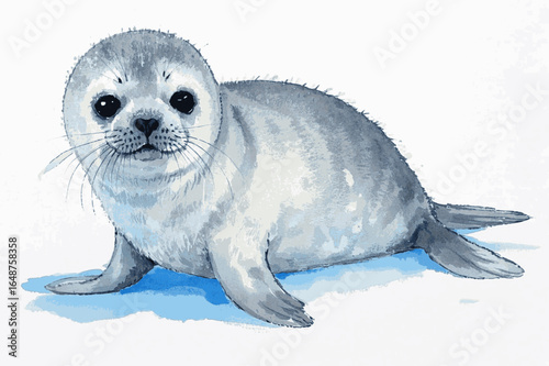  Harbor Glide Flow seal isolated watercolor vector illustration svg