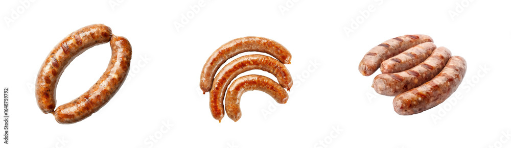 pork sausage top view full length isolate on white background pork sausage top view full length isolate on white background