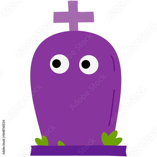 gravestone halloween cute kawaii flat icon.