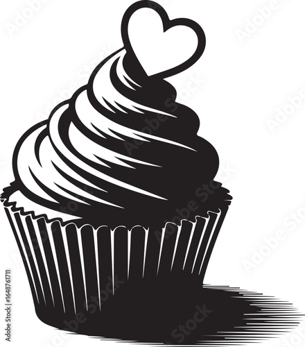 Sweetheart cupcake with heart topper delight