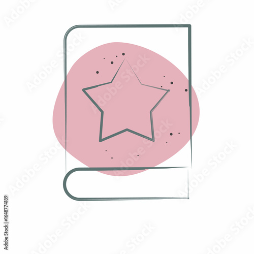 Icon Tatto Book. related to Tattoo symbol. Color Spot Style. design editable