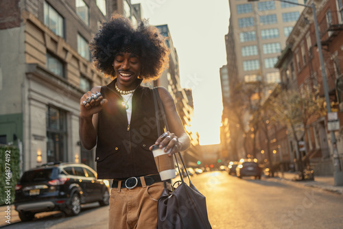 Photography Happy young man strolling in the streets