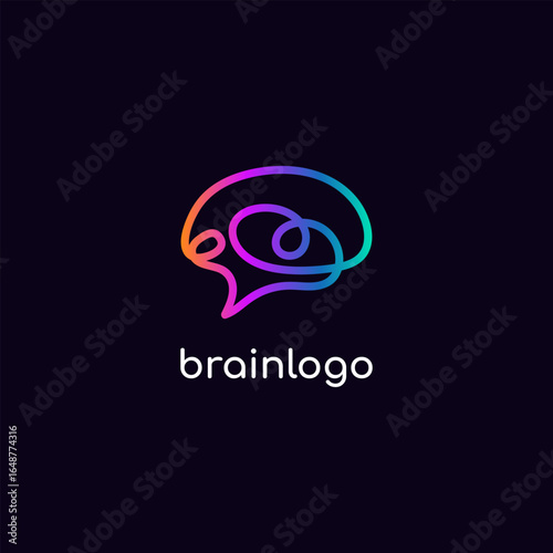 brain colorful logo vector
