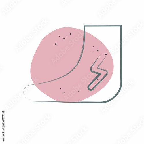 Icon Leg Tatto. related to Tattoo symbol. Color Spot Style. design editable